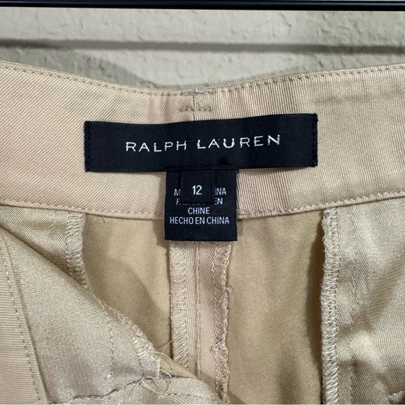 Ralph Lauren Black Label Women's Wool Blend Tan Trouser Career Pants 12 Stretch - Picture 3 of 12